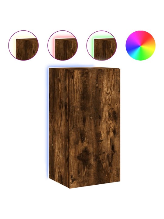 Tv plaukti ar led lampiņām, 40,5x35x80 cm, ozolkoka krāsā