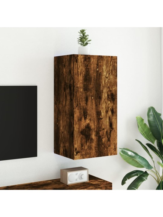 Tv plaukti ar led lampiņām, 40,5x35x80 cm, ozolkoka krāsā