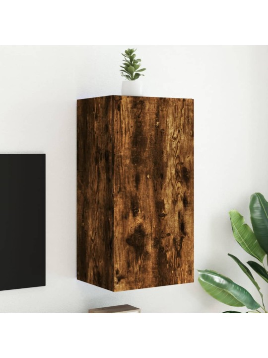 Tv plaukti ar led lampiņām, 40,5x35x80 cm, ozolkoka krāsā