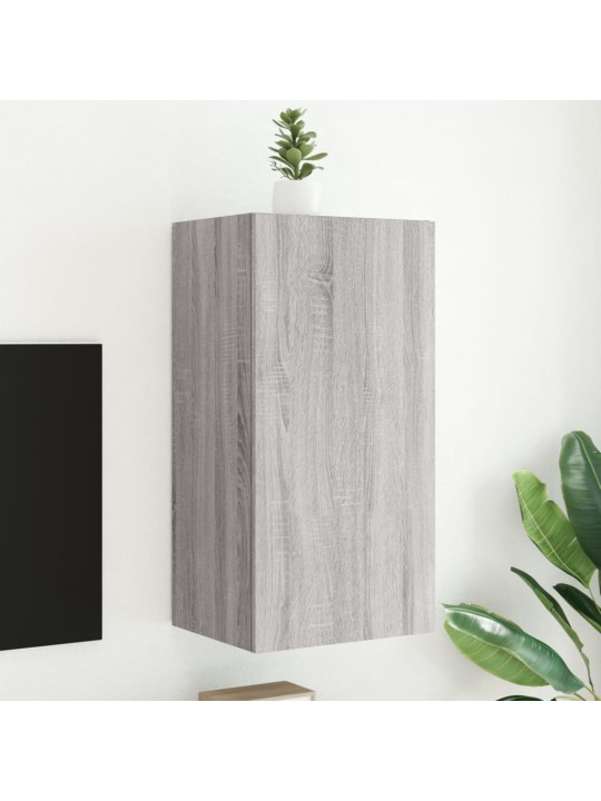 Tv skapītis ar led lampiņām, pelēka ozola krāsa, 40,5x35x80 cm