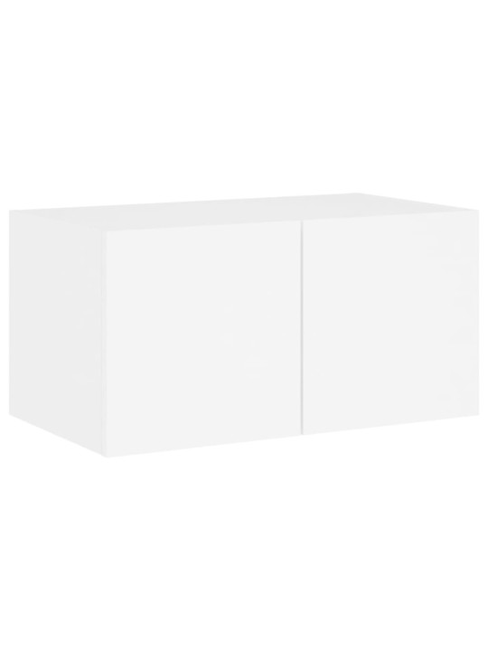 Tv galdiņš ar led lampiņām, balti, 60x35x31 cm