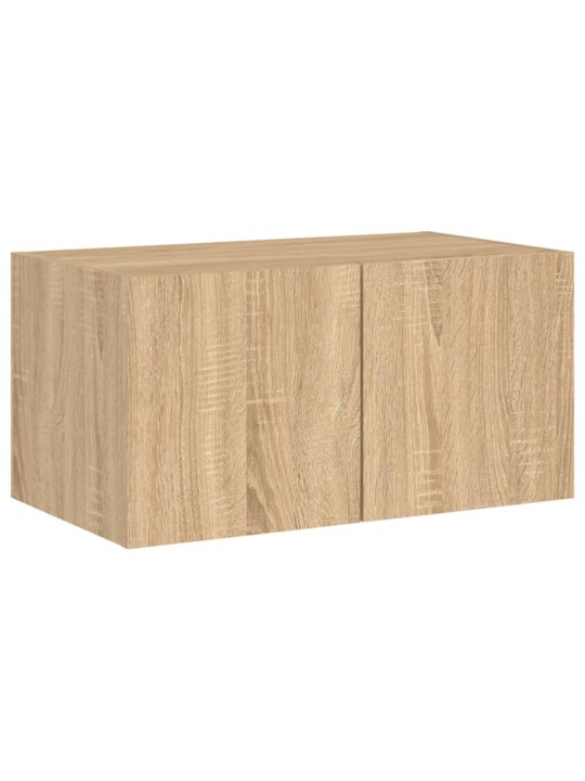 Tv plaukti ar led lampiņām, 60x35x31 cm, koka krāsā