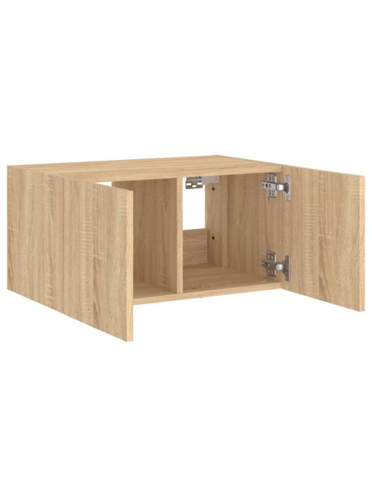 Tv plaukti ar led lampiņām, 60x35x31 cm, koka krāsā