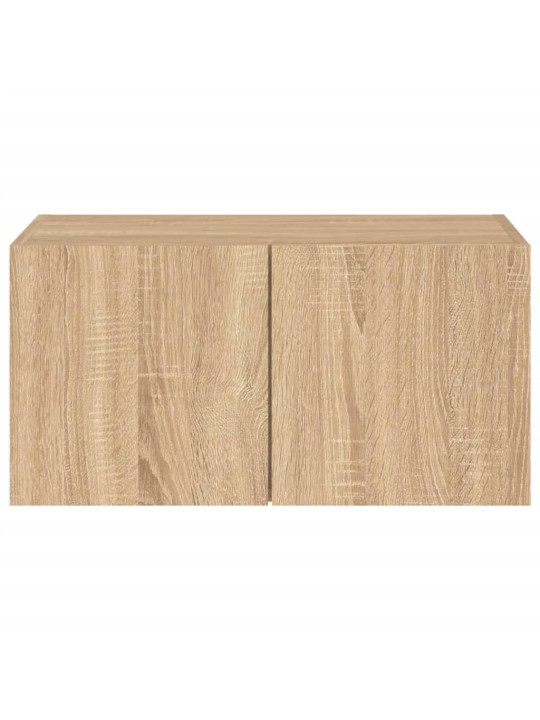 Tv plaukti ar led lampiņām, 60x35x31 cm, koka krāsā