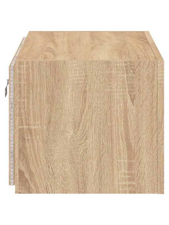 Tv plaukti ar led lampiņām, 60x35x31 cm, koka krāsā