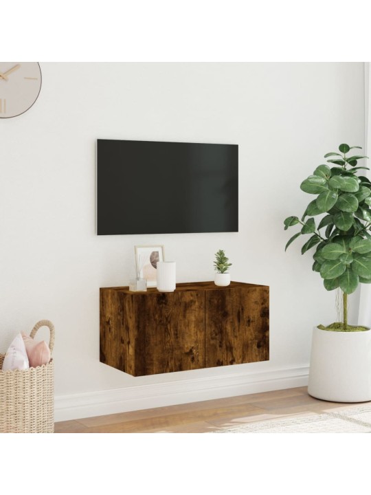 Tv plaukti ar led lampiņām, 60x35x31 cm, ozolkoka krāsā