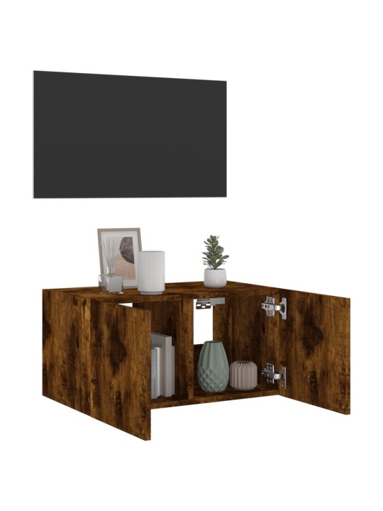 Tv plaukti ar led lampiņām, 60x35x31 cm, ozolkoka krāsā