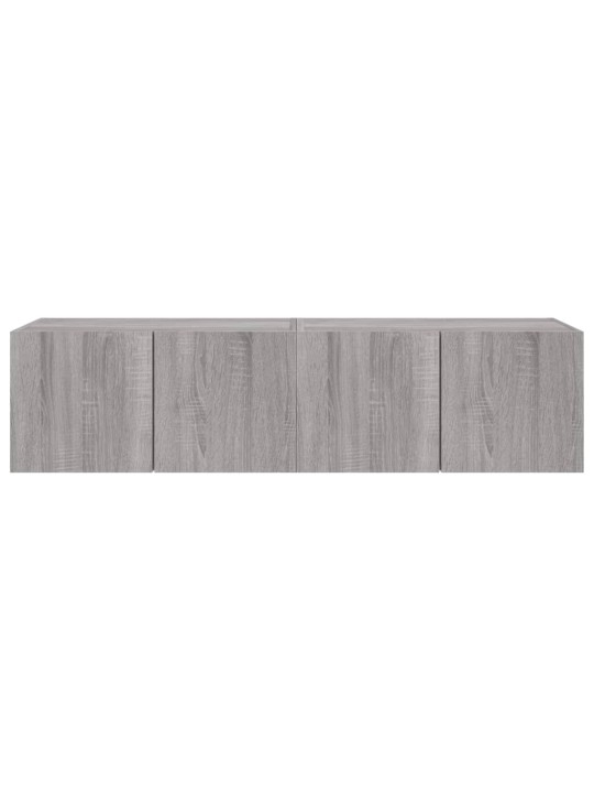 Tv plaukti ar led lampiņām, 2 gab., 60x35x31 cm, pelēka ozola