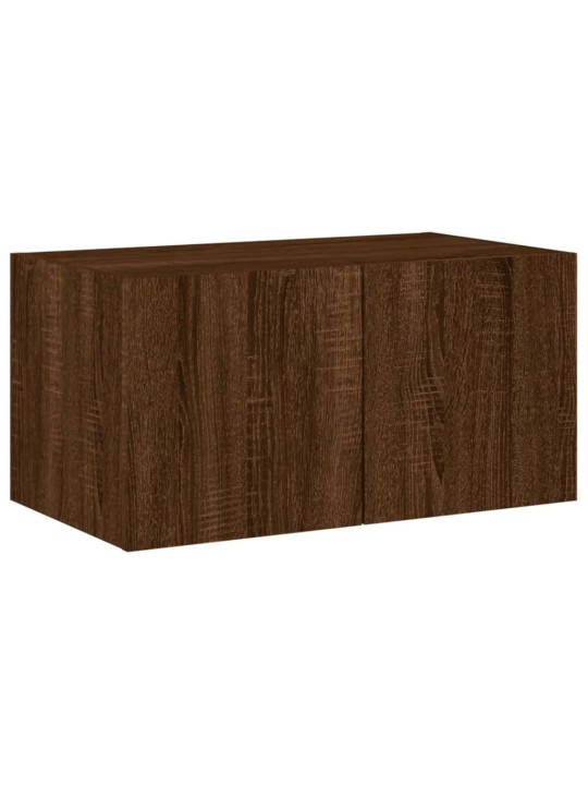 Tv plaukti ar led lampiņām, 60x35x31 cm, brūna ozolkoka