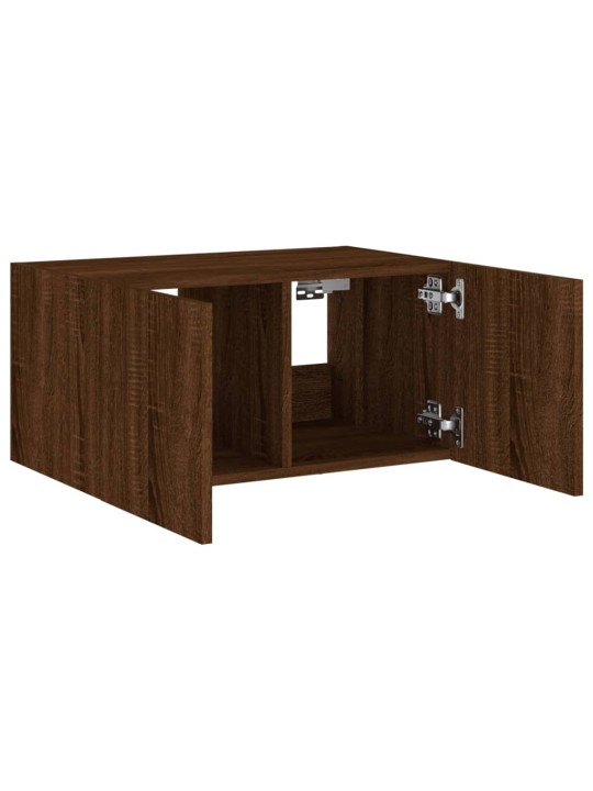 Tv plaukti ar led lampiņām, 60x35x31 cm, brūna ozolkoka