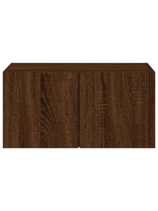 Tv plaukti ar led lampiņām, 60x35x31 cm, brūna ozolkoka