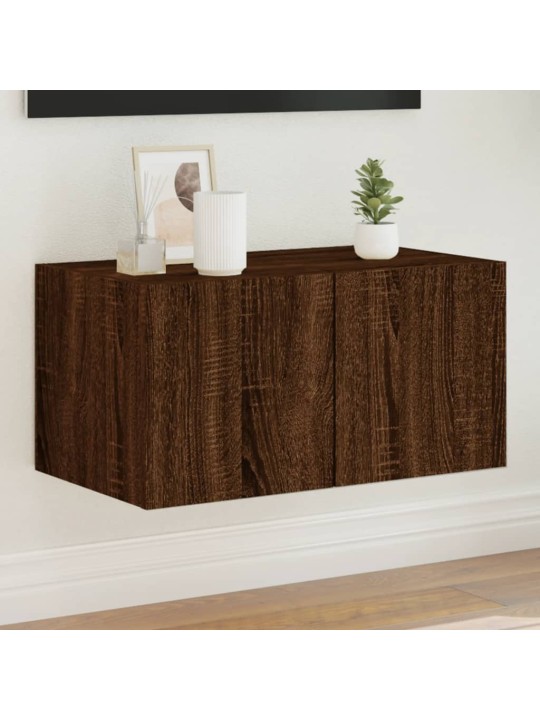 Tv plaukti ar led lampiņām, 60x35x31 cm, brūna ozolkoka