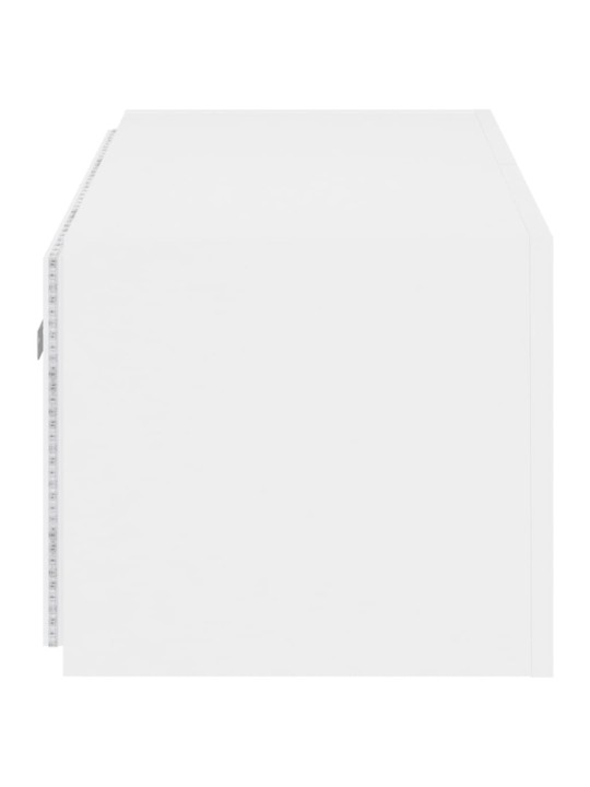 Tv galdiņš ar led lampiņām, balti, 80x35x31 cm
