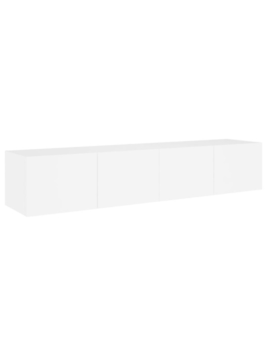 Tv galdiņi ar led lampiņām, 2 gab., balti, 80x35x31 cm