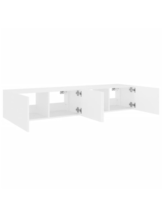 Tv galdiņi ar led lampiņām, 2 gab., balti, 80x35x31 cm