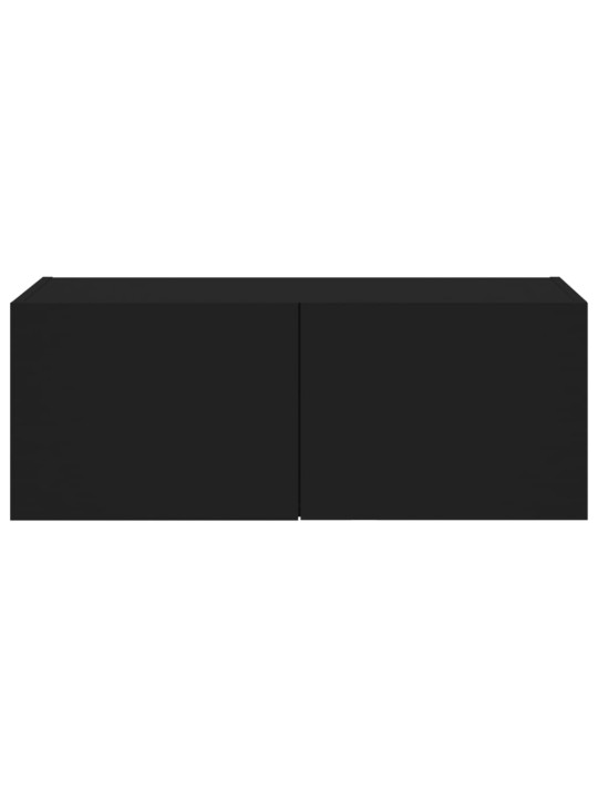 Tv galdiņš ar led lampiņām, melni, 80x35x31 cm