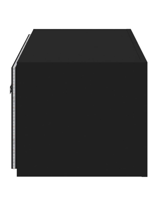 Tv galdiņš ar led lampiņām, melni, 80x35x31 cm
