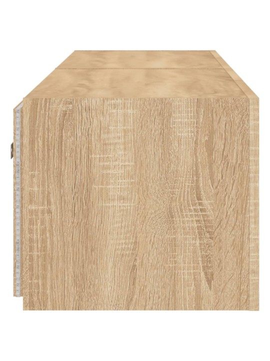 Tv plaukti ar led lampiņām, 2 gab., 80x35x31 cm, koka krāsa