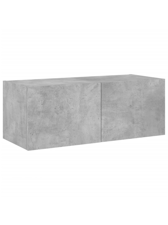 Tv galdiņi ar led lampiņām, betona pelēki, 80x35x31 cm