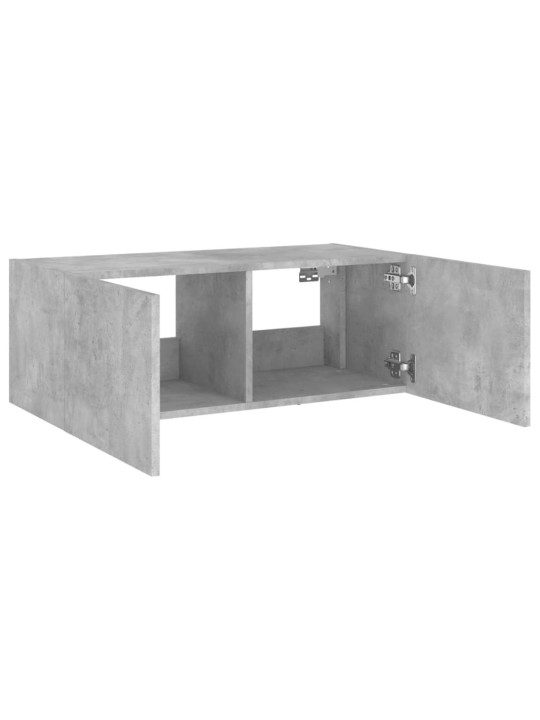 Tv galdiņi ar led lampiņām, betona pelēki, 80x35x31 cm