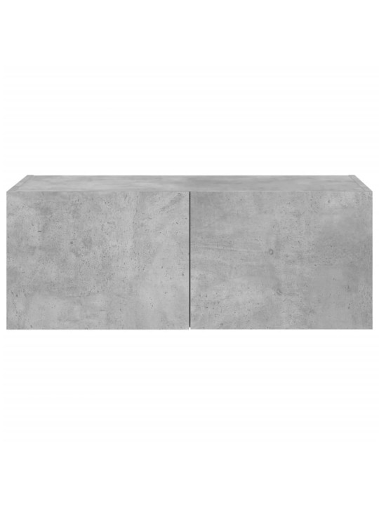 Tv galdiņi ar led lampiņām, betona pelēki, 80x35x31 cm