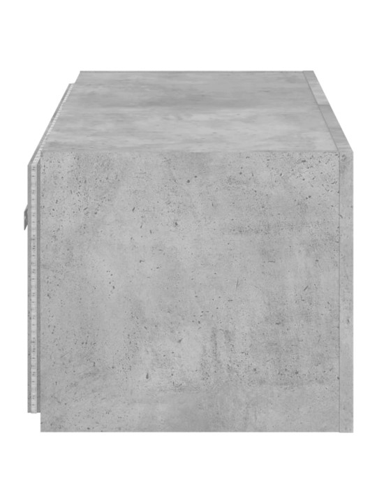 Tv galdiņi ar led lampiņām, betona pelēki, 80x35x31 cm