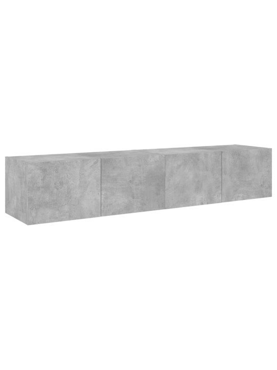 Tv galdiņi ar led lampiņām, 2 gab., betona pelēki, 80x35x31 cm