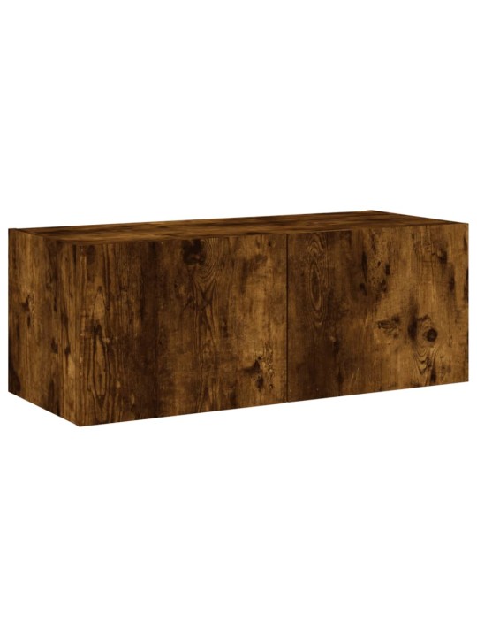 Tv plaukti ar led lampiņām, 80x35x31 cm, ozolkoka krāsā