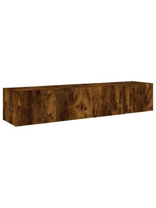 Tv plaukti ar led lampiņām, 2 gab., 80x35x31 cm, ozolkoka krāsa