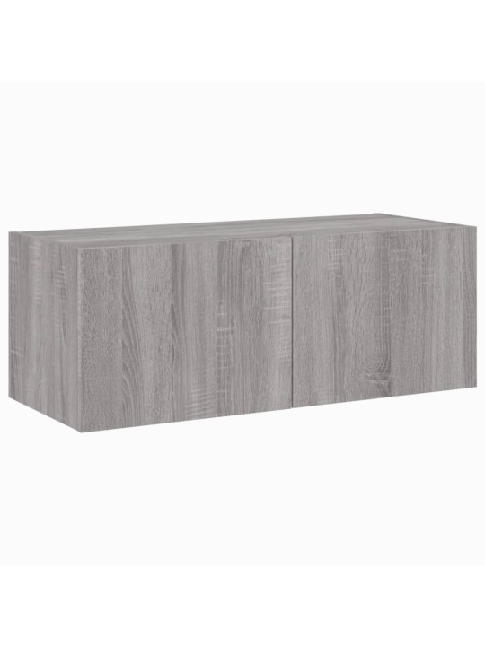 Tv skapītis ar led lampiņām, pelēka ozola krāsa, 80x35x31 cm