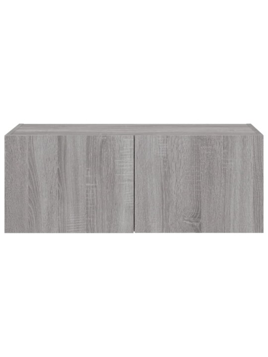 Tv skapītis ar led lampiņām, pelēka ozola krāsa, 80x35x31 cm