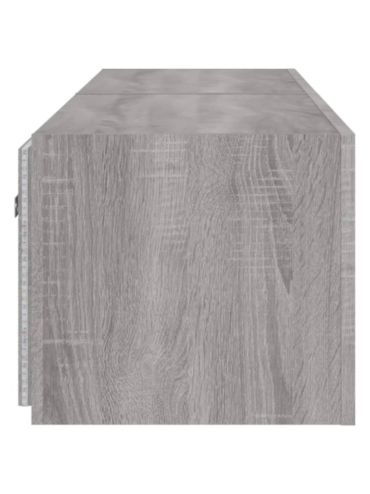Tv plaukti ar led lampiņām, 2 gab., 80x35x31 cm, pelēka ozola