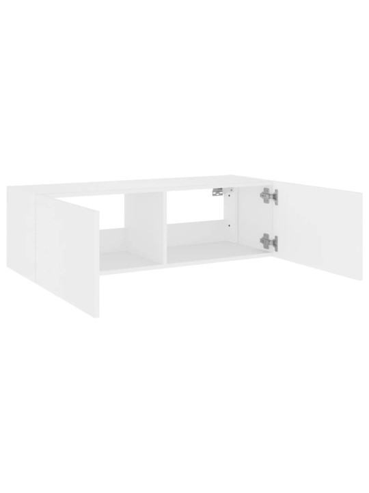 Tv galdiņš ar led lampiņām, balti, 100x35x31 cm