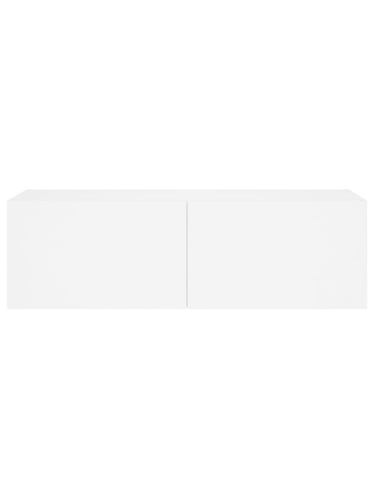 Tv galdiņš ar led lampiņām, balti, 100x35x31 cm