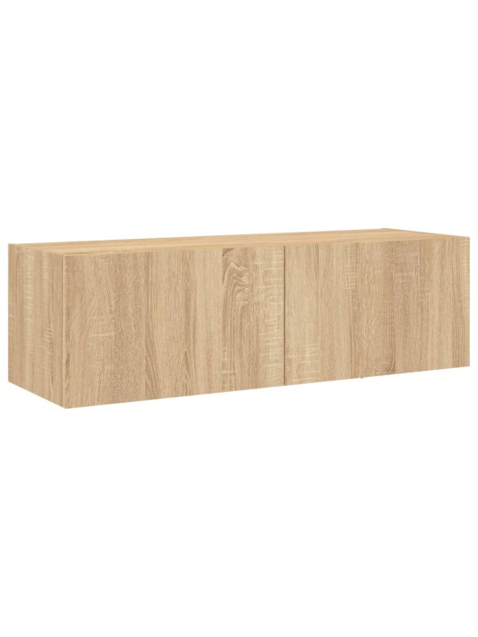 Tv plaukti ar led lampiņām, 100x35x31 cm, koka krāsā