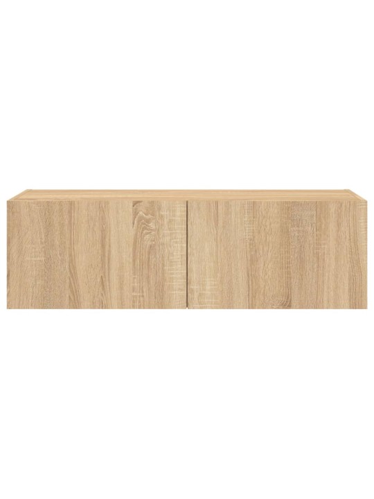 Tv plaukti ar led lampiņām, 100x35x31 cm, koka krāsā