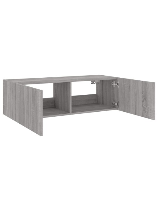 Tv skapītis ar led lampiņām, pelēka ozola krāsa, 100x35x31 cm