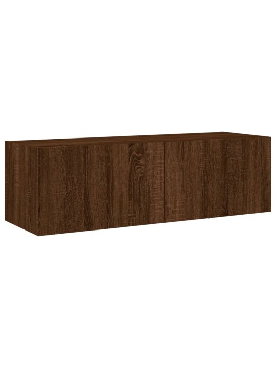 Tv plaukti ar led lampiņām, 100x35x31 cm, brūna ozola