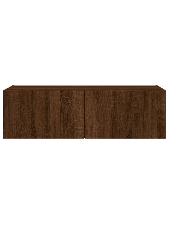 Tv plaukti ar led lampiņām, 100x35x31 cm, brūna ozola