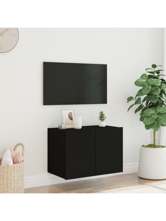 Tv galdiņš ar led lampiņām, melni, 60x35x41 cm