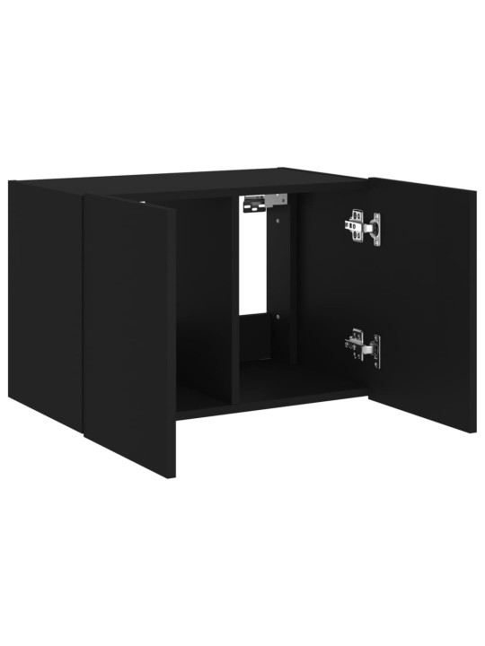 Tv galdiņš ar led lampiņām, melni, 60x35x41 cm