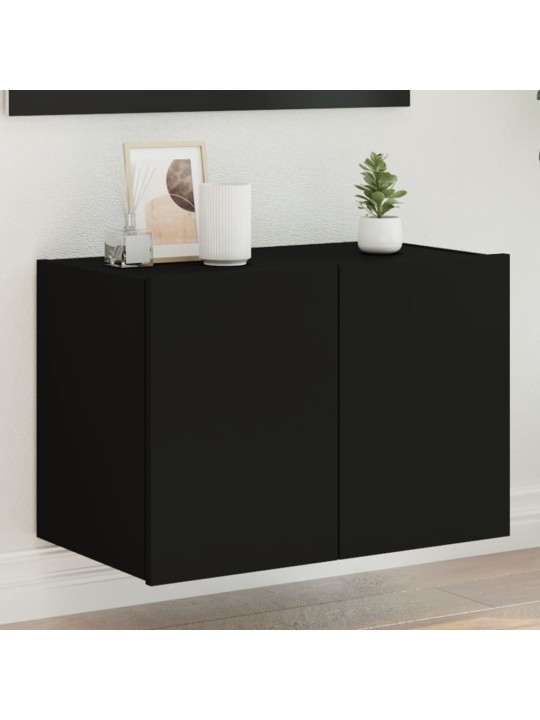 Tv galdiņš ar led lampiņām, melni, 60x35x41 cm