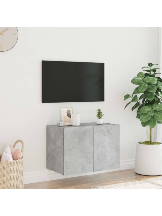 Tv galdiņi ar led lampiņām, betona pelēki, 60x35x41 cm