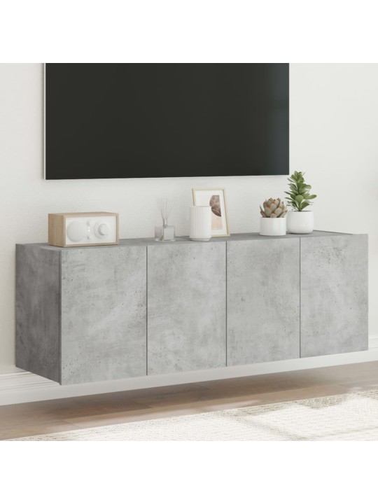 Tv galdiņi ar led lampiņām, 2 gab., betona pelēki, 60x35x41 cm