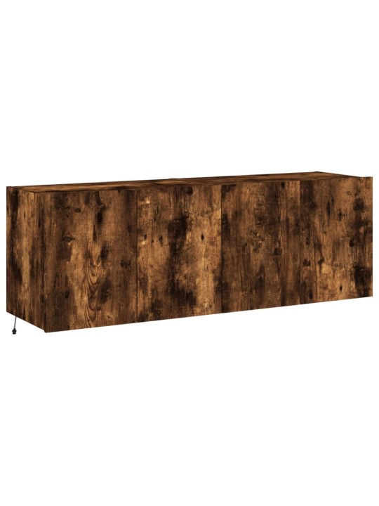 Tv plaukti ar led lampiņām, 2 gab., 60x35x41 cm, ozolkoka krāsa