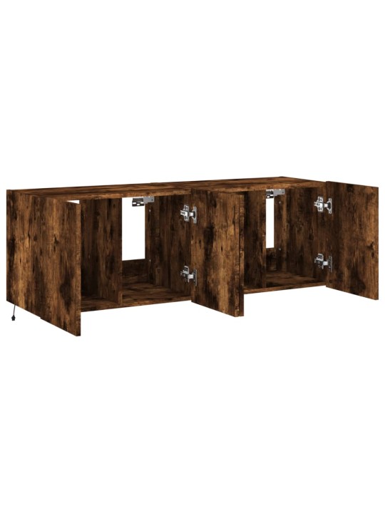 Tv plaukti ar led lampiņām, 2 gab., 60x35x41 cm, ozolkoka krāsa
