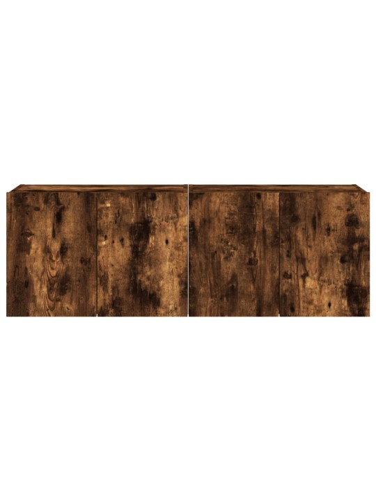 Tv plaukti ar led lampiņām, 2 gab., 60x35x41 cm, ozolkoka krāsa