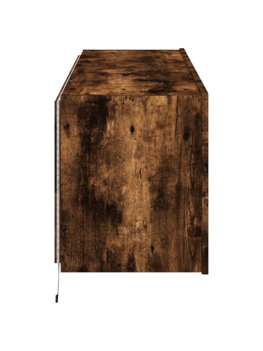 Tv plaukti ar led lampiņām, 2 gab., 60x35x41 cm, ozolkoka krāsa