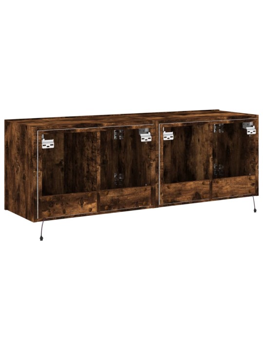 Tv plaukti ar led lampiņām, 2 gab., 60x35x41 cm, ozolkoka krāsa