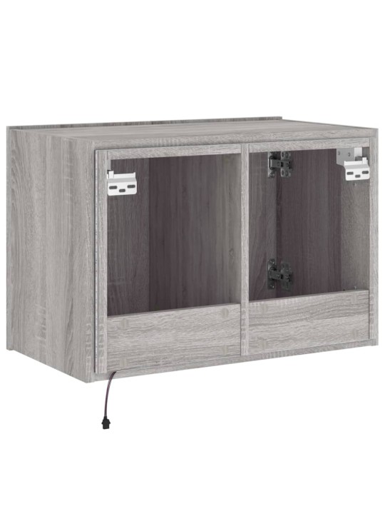 Tv skapītis ar led lampiņām, pelēka ozola krāsa, 60x35x41 cm